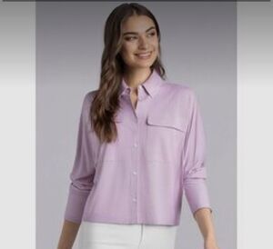 Buttercloth Motif In Icy Bamboo Oversized Shirt Size XL Pink Bamboo Cooling EUC